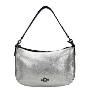 COACH Chelsea Silver Metallic Leather Shoulder Bag